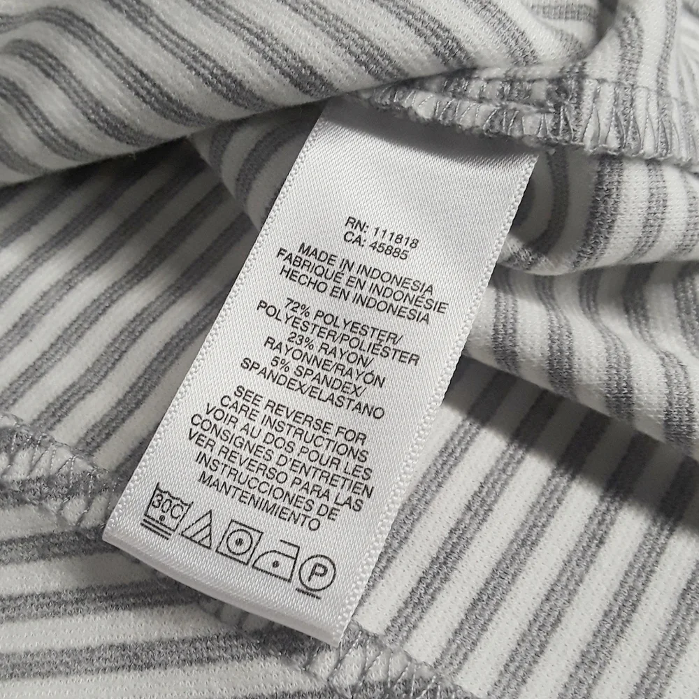 MICHAEL Michael Kors Large Skater White and Gray Striped Skirt